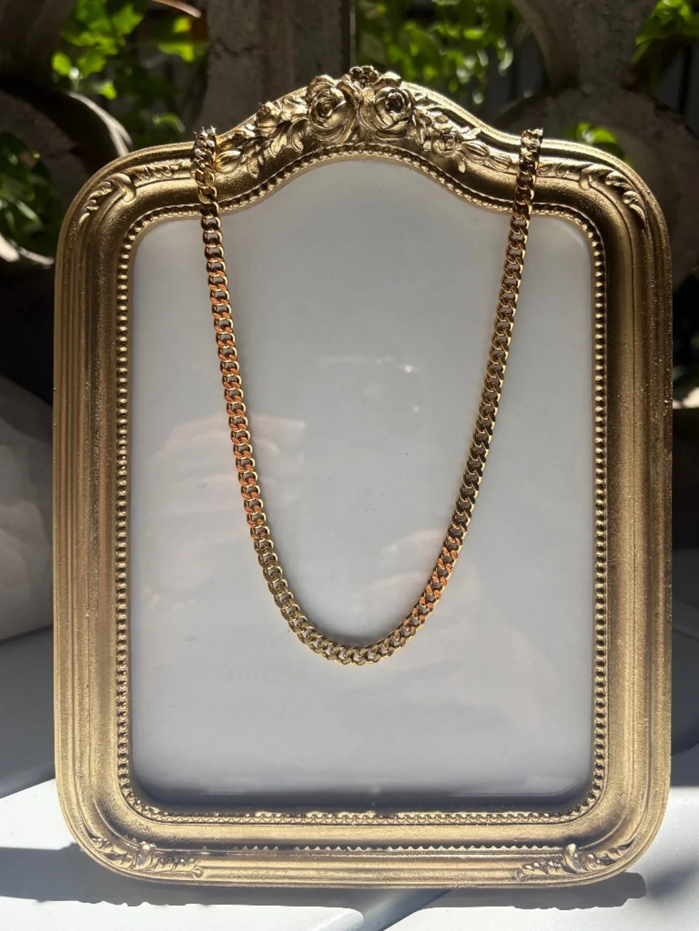 18K Gold PVD Stainless Steel Diamond Cut Curb Chain Necklace 5mm